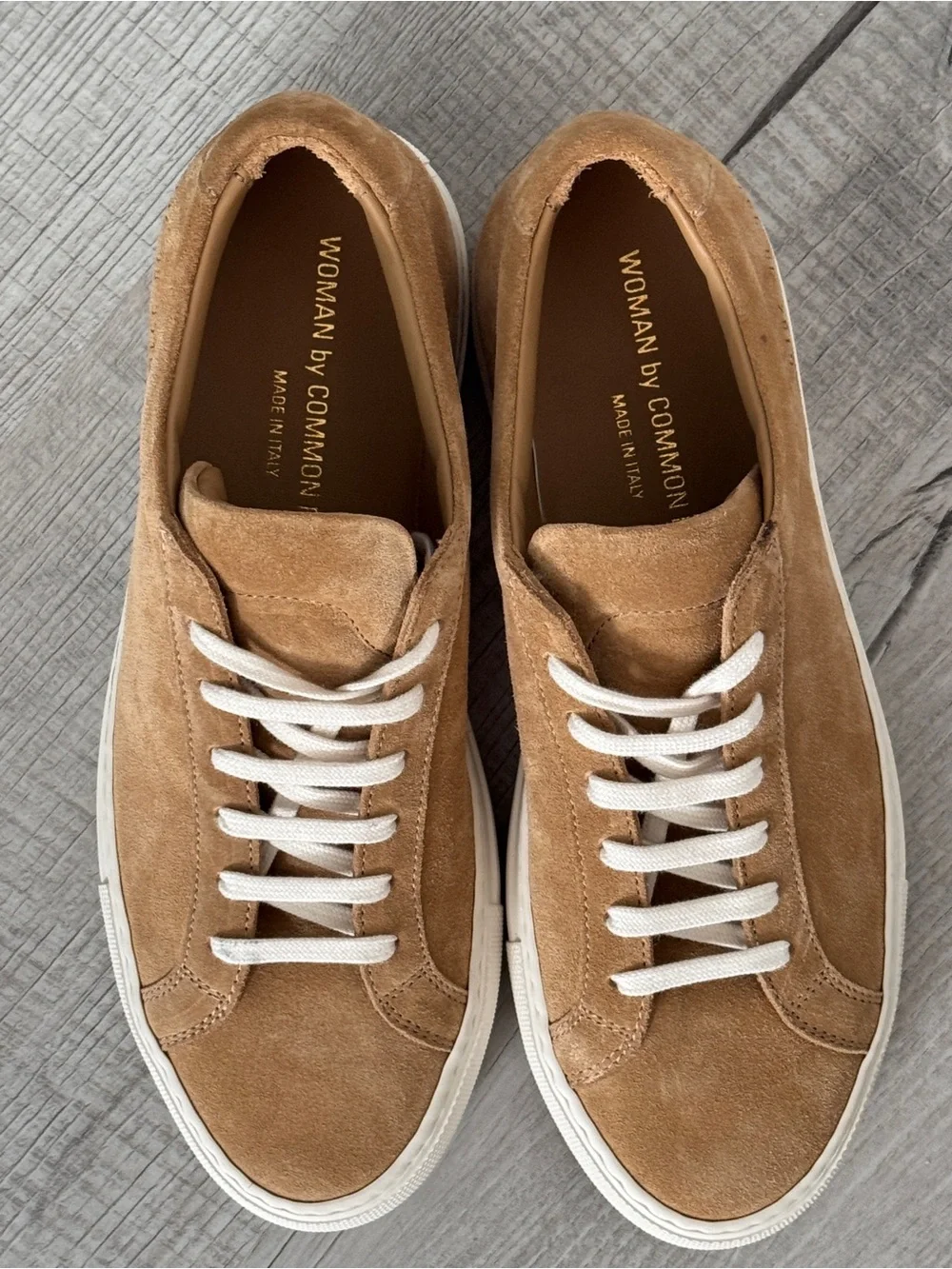 Woman by Common Projects Original Achilles Low Suede tan Sneakers shoes size 38